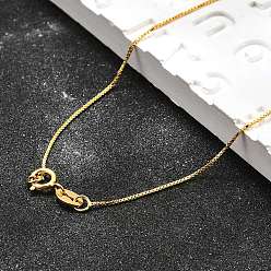 Золотой 925 стерлингового серебра цепи коробки ожерелья, с застежками пружинного кольца, тонкая цепь, золотые, 18 дюйм (45.7 см), 0.6 мм