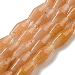 Красный Авантюрин Натуральный красный авантюрин бисер нитей, двухконусные, 14~15x6 мм, отверстие : 1 мм, около 25~26 шт / нитка, 14.57~15.16'' (37~38.5 см)