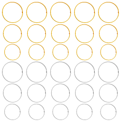 Платиновый & Золотой 30шт 6 стиль латунные бусины рамки, кольцо, платиной и золотом, 20~30x0.5~2 мм, отверстие : 0.6 мм, внутренний диаметр: 18.5~29 мм, 5 шт / стиль