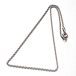 Color de Acero Inoxidable 304 cuerda de acero inoxidable cadenas collares, con cierre de langosta, color acero inoxidable, 15.7 pulgada (40 cm)