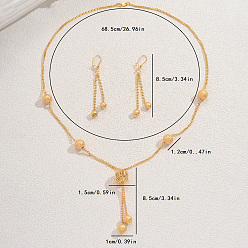 Золотой Комплект из ожерелий и серег в стиле Ближнего Востока с кисточками из латуни и железа для женщин, золотые