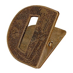 Letter D Зажимы из сплава, для бумажного документа, школьные офисные принадлежности, античная бронза, Буква D, 48x38x38 мм