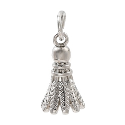 Платина Латунные подвески, бадминтон, без свинца и без кадмия, долговечный, с целью перехода в кольце, платина, 13.5x7.5 мм, отверстие : 3.5 мм