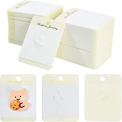 Light Yellow Velvet and Plastic Brooch Display Cards, Rectangle, Light Yellow, 7.4x5.6x0.1cm