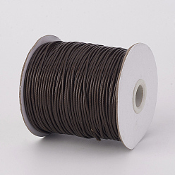 Chocolate Eco-Friendly Korean Waxed Polyester Cord, Chocolate, 2mm, about 90yards/roll(80m/roll)