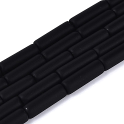 Черный Матовые непрозрачные стеклянные бусы пряди, горн, чёрные, 12.5~13x4~4.5 мм, отверстие : 0.6~0.9 мм, около 28~29 шт / нитка, 14.57~15.16 дюйм (37~38.5 см)