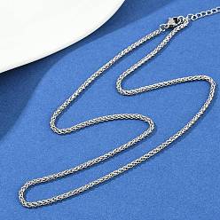 Нержавеющая Сталь Цвет 304 ожерелья из цепочек из нержавеющей стали для унисекс, цвет нержавеющей стали, 17.72 дюйм (45 см), 2 мм