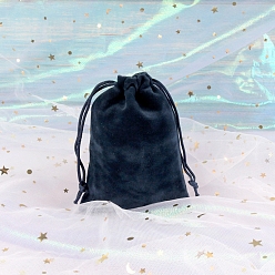 Прусский Синий Бархатные мешки на шнуровке, прямоугольные подарочные мешочки из органзы для ювелирных изделий, берлинская лазурь, 18x13 см