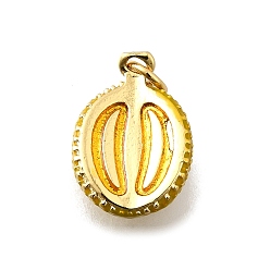 Durian Латунь эмаль подвески, с целью перехода в кольце, без кадмия и без свинца, реальный 18 k позолоченный, дуриан, 18x12x7 мм, отверстие : 3 мм