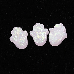 Lavender Blush Opaque Resin Beads, Hamsa Hand, Lavender Blush, 14x12mm