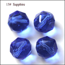 Синий Имитация Австрийские кристаллические шарики, класс AAA, граненые, круглые, синие, 6 мм, отверстие : 0.7~0.9 мм
