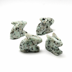 Джаспер Кунжут Натуральный кунжут яшма / киви яшма украшения домашнего дисплея, 3 d кролика, 43~50x17~24x29~35 мм