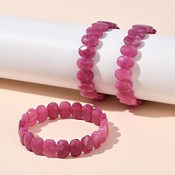 Средний Фиолетово-красный Овальные браслеты из натурального малайзийского нефрита с бусинами, средне фиолетовый красный, внутренний диаметр: 2-3/8 дюйм (6 см)