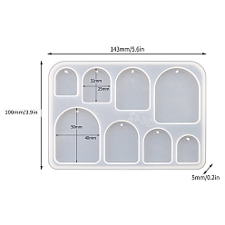 Arch Силиконовые формы для подвесок своими руками, формы для литья смолы, для уф-смолы, изготовление изделий из эпоксидной смолы, арка, 100x143x5 мм