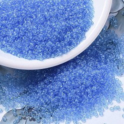 (RR159) Transparent Cornflower Blue MIYUKI Round Rocailles Beads, Japanese Seed Beads, (RR159) Transparent Light Cornflower Blue, 11/0, 2x1.3mm, Hole: 0.8mm, about 1100pcs/bottle, 10g/bottle