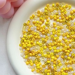 Желтый Стеклянные бусины смешанного стиля, рондель, желтые, 4 мм, о 140 шт / комплект