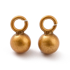 Antique Golden 925 Sterling Silver Charms, Round, Antique Golden, 5.5x3mm, Hole: 1.4mm, about 90Pcs/10g