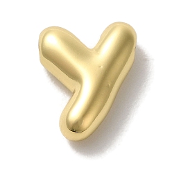 Letter Y Brass Pendants, Long-Lasting Plated, Real 18K Gold Plated, Letter Y, 10x8x3.5mm, Hole: 1.4mm
