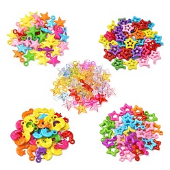 (52) Непрозрачная лаванда 200шт 5 стили непрозрачные акриловые подвески, разнообразные, разноцветные, 20~28.4x16~24x4~5.5 мм, отверстие : 2.5~3 мм, 40 шт / стиль