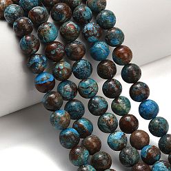 Chrysocolla Natural Chrysocolla Beads Strands, Smooth Round, Dyed & Heated, 8.5mm, Hole: 0.8~1mm, about 46pcs/strand, 15.16 inch(38.5cm)