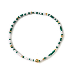 Золотой Эластичные браслеты из латуни и стеклянного бисера ко Дню Святого Патрика для женщин., рондель, золотые, 6.89 дюйм (17.5 см)