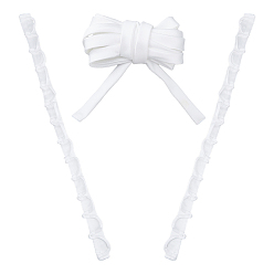 Blanc Soies satins ruban, pour accessoires de vêtement, décoration de cadeaux, blanc, 1~1-1/8 pouces (25~30 mm)