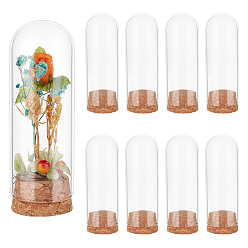 Прозрачный Стеклянные колпаки-купола, крышки колокольчика cloche, с пробкой-колонкой, арка, прозрачные, 37.5x100 мм