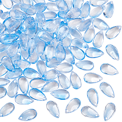 Васильковый 100 подвески лэмпворк ручной работы, с блеском порошок, очарование слезы, васильковый, 14x7.5x5~6 мм, отверстие : 1 мм