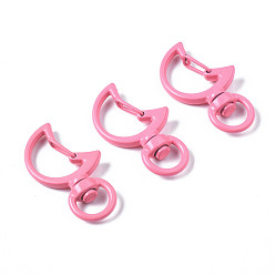 Ярко-Розовый Из экологически чистого сплава, окрашенного распылением, поворотные карабины с карабинами, без кадмия, без никеля и без свинца, луна, ярко-розовый, 34x19x6 мм, отверстие : 5x9 мм