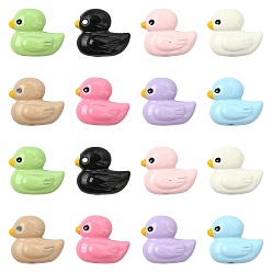 (52) Непрозрачная лаванда 16 шт. 8 цвета, окрашенные в горячем виде, бусины из цинкового сплава, утка, разноцветные, 9x10.5x5.5 мм, отверстие : 1.2 мм, 2 шт / цвет