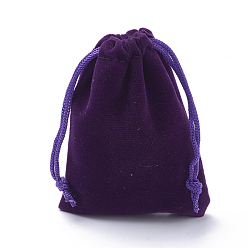 Indigo Rectangle Velvet Pouches, Gift Bags, Indigo, 12x10cm
