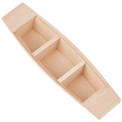BurlyWood Wooden Boat Display Ornaments, Mini Boat Model, for Micro Landscape Garden Decoration Accessories, BurlyWood, 200x55x30mm