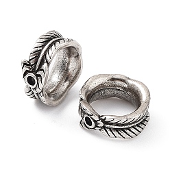 Античное Серебро Покрытие стойки латунный разъем настройки стразов, связывающий кольца, без свинца и без кадмия, долговечный, перо, античное серебро, 11x4.5 мм, пригодный для стразов 1.2 мм
