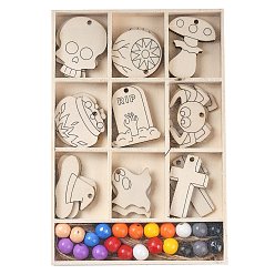 пшеница Тема Хэллоуина, деревянные подвески своими руками, цвет пшеницы, 190x130x16 мм