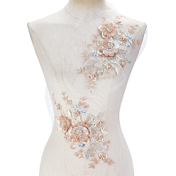 Льняное Полотно 2 шт. Компьютеризированная вышивка на ткани утюгом / пришивание заплат, аксессуары для костюма, аппликация, цветок, белье, 285x145x6 мм