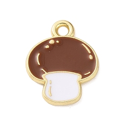 Champignons Pendentifs en émail , or, champignons, 14.5x11.5x1mm, Trou: 1.5mm