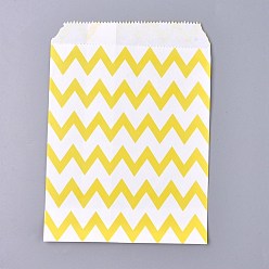 Желтый Бумажные мешки, без ручек, мешки для хранения продуктов, белые, волновая картина, желтые, 18x13 см