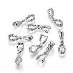 Платина Латуни льда поручительств выбор щепотка, стойки покрытие, платина, 25 мм, отверстие: 5x8 мм, внутренний размер: 5x7 мм, контакт: 0.8 мм