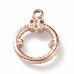 Розовое Золото Ионное покрытие (ip) 304 детали тумблеров из нержавеющей стали, кольцо, розовое золото , 21x15x2 мм, отверстие : 2 мм