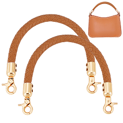 Шоколадный Плетеные ручки сумки из искусственной кожи, цинкового сплава с застежкой омар коготь, для изготовления кошелька, цвет шоколада, 30~32x1.2 см