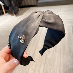 Серый Тканевые резинки для волос для женщин и девочек, со стразами, серые, 60 мм