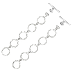 Платина 2шт латунные застежки, платина, 63x9x2.5 мм, отверстие : 3 мм