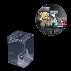 Прозрачный Прямоугольная прозрачная пластиковая коробка из пвх подарочная упаковка, водонепроницаемая складная коробка, для игрушек и форм, прозрачные, коробка: 9x9x14.1 см