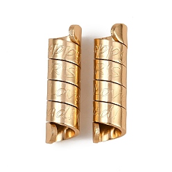 Золотистый Алюминия бисера, колонка, золотые, 35x10 мм, отверстие : 7 мм