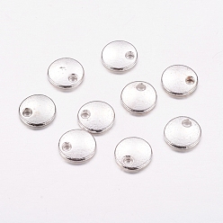 Silver Alloy Pendants, Stamping Blank Tags, Cadmium Free & Nickel Free & Lead Free, Flat Round, Silver Color Plated, 8x1.5mm