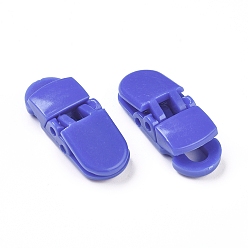 Mauve Eco-Friendly Opaque Solid Colour Plastic Baby Pacifier Holder Clip, Mauve, 32x12.5x9mm, Hole: 6.5x4.5mm