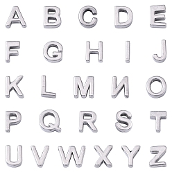 Нержавеющая Сталь Цвет 304 прелести нержавеющей стали, алфавит, цвет нержавеющей стали, 9~10x2~11.5x3 мм, отверстие : 1.4~1.6 мм