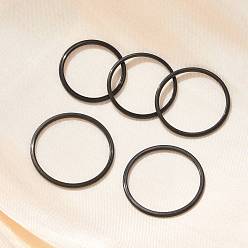 Черный 304 кольца плоские из нержавеющей стали, чёрные, 1 мм, размер США 5 (15.7 мм) ~ размер США 9 (18.9 мм)