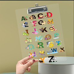 Letter A~Z Acrylic Clipboards, Multi Pack Clipboards, with Clip, for Office, Rectangle, Letter A~Z, 305x225mm