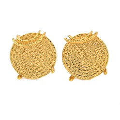 Золотой Фурнитура для сережек из латуни с круглой подставкой, без свинца и без кадмия, золотые, 18 мм, штифты : 13x1 мм